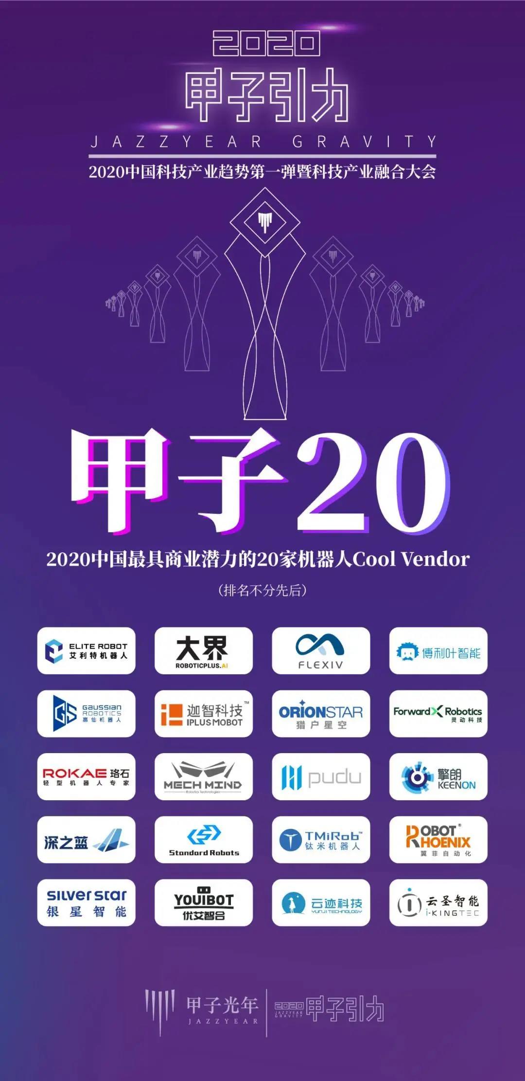 梅卡曼德入選“甲子20”——2020中國最具商業(yè)潛力的20家機(jī)器人Cool Vendor